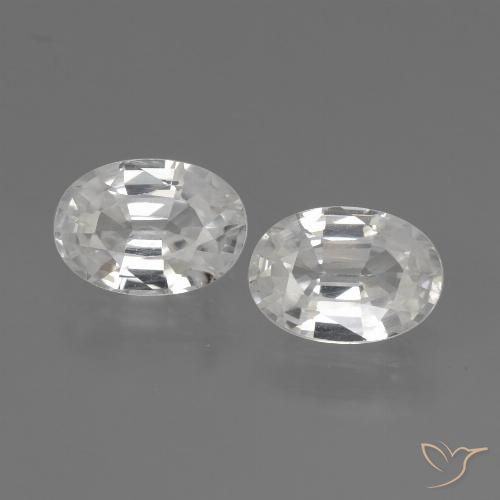 2.41ctw Naturel Blanc Zircon, ovale, VS