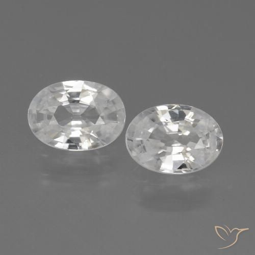 2.20ctw Naturel Blanc Zircon, ovale, VVS-VS