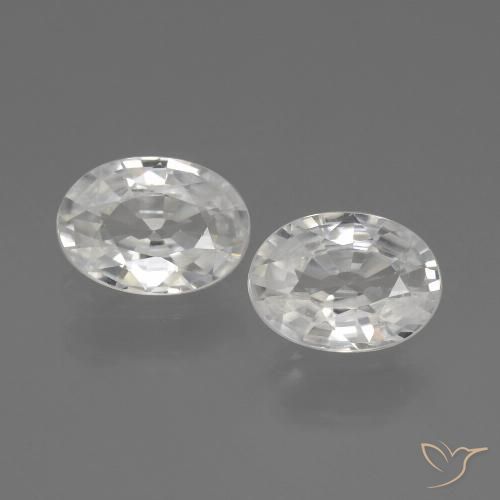 2.25ctw Naturel Blanc Zircon, ovale, VVS