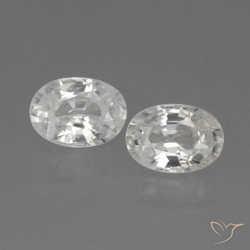 2.50ctw Naturel Blanc Zircon, ovale, VS