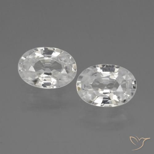 2.21ctw Naturel Blanc Zircon, ovale, VS