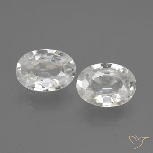 2.17ctw Naturel Blanc Zircon, ovale, VS
