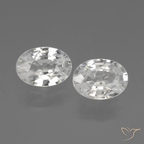 2.17ctw Naturel Blanc Zircon, ovale, VVS-VS