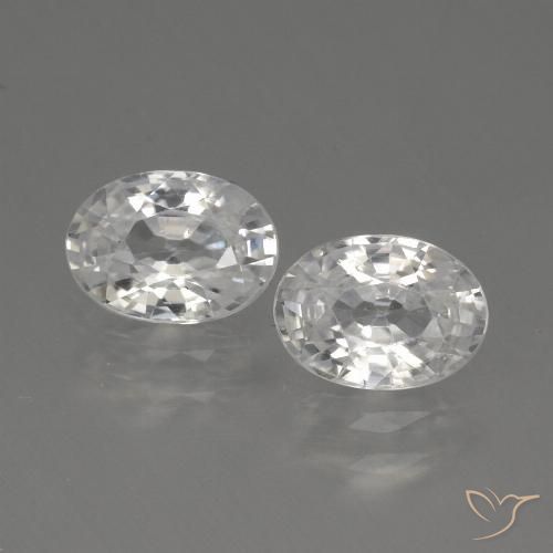 2.47ctw Naturel Blanc Zircon, ovale, VVS-VS