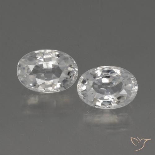 2.55ctw Naturel Blanc Zircon, ovale, VS