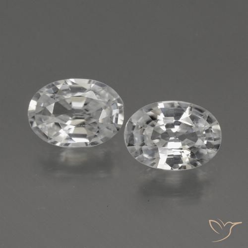 2.18ctw Naturel Blanc Zircon, ovale, VS