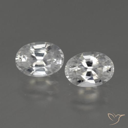 2.40ctw Naturel Blanc Zircon, ovale, VS
