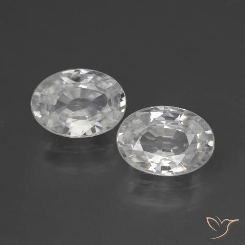 2.39ctw Naturel Blanc Zircon, ovale, VVS