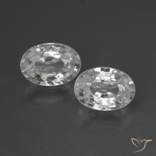 2.25ctw Naturel Blanc Zircon, ovale, VVS-VS