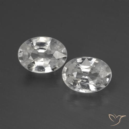 2.24ctw Naturel Blanc Zircon, ovale, VVS