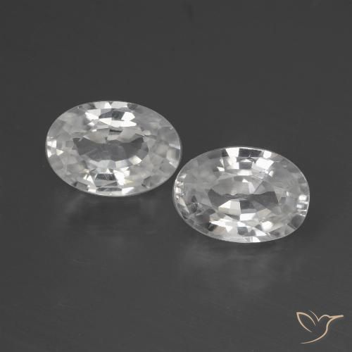 2.10ctw Naturel Blanc Zircon, ovale, VS