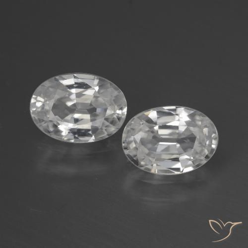 2.39ctw Naturel Blanc Zircon, ovale, VVS-VS
