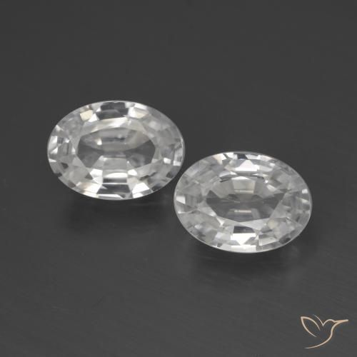 2.19ctw Naturel Blanc Zircon, ovale, VVS