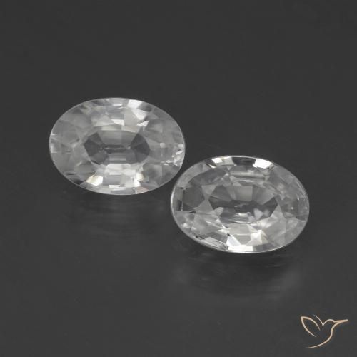 2.07ctw Naturel Blanc Zircon, ovale, VS