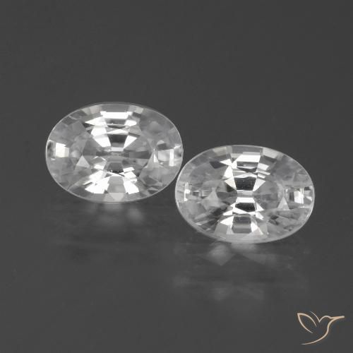 2.46ctw Naturel Blanc Zircon, ovale, VVS-VS