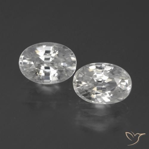 2.68ctw Naturel Blanc Zircon, ovale, VVS-VS