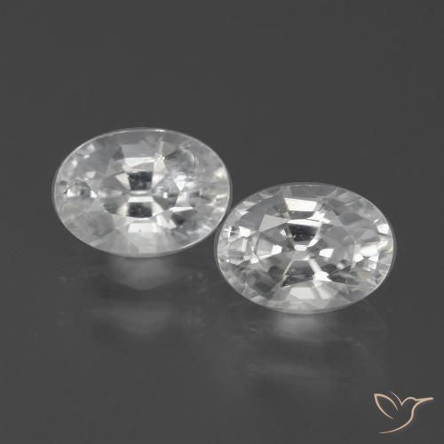 2.57ctw Naturel Blanc Zircon, ovale, VS