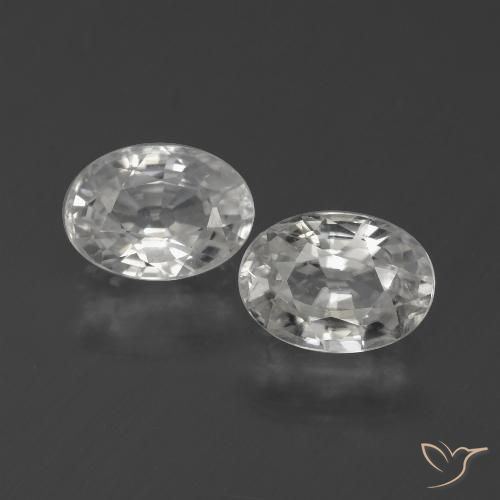 2.42ctw Naturel Blanc Zircon, ovale, VS