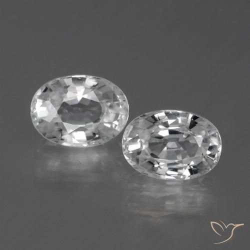 2.85ctw Naturel Blanc clair Zircon, ovale, VVS