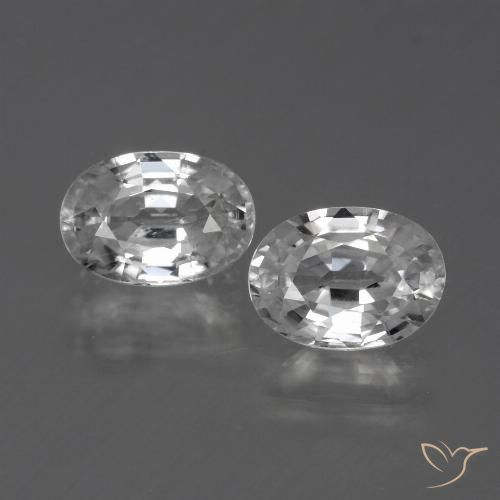 2.58ctw Naturel Blanc clair Zircon, ovale, VS