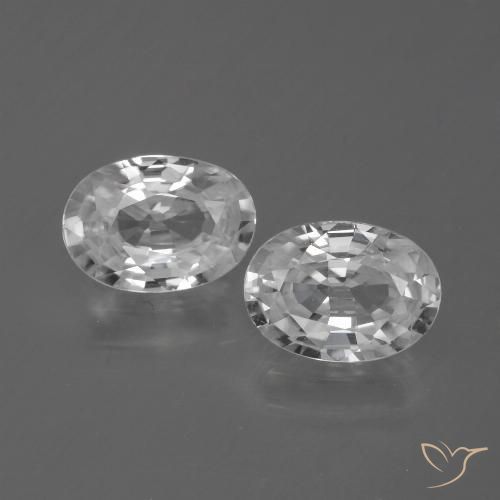 2.32ctw Naturel Blanc Zircon, ovale, VVS, Photo A