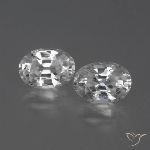 2.31ctw Naturel Blanc clair Zircon, ovale, VVS