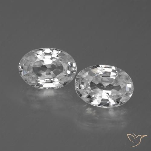 2.55ctw Naturel Blanc Zircon, ovale, VVS