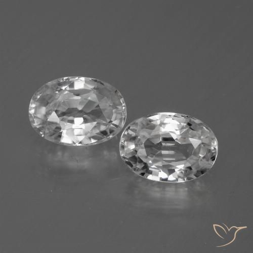 2.54ctw Naturel Blanc clair Zircon, ovale, VS