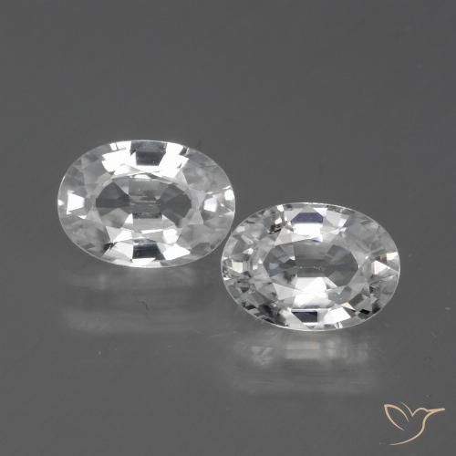 2.59ctw Naturel Blanc Zircon, ovale, VS