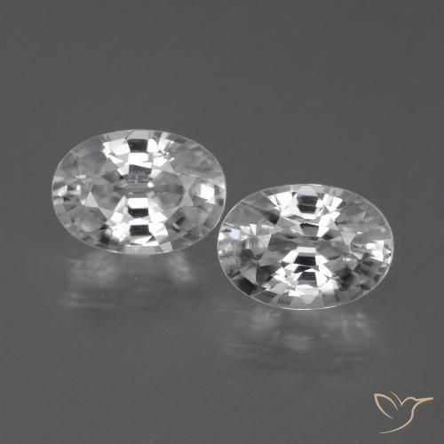 2.57ctw Naturel Blanc clair Zircon, ovale, VS