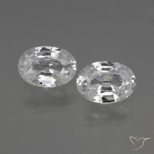 2.19ctw Naturel Blanc Zircon, ovale, VVS