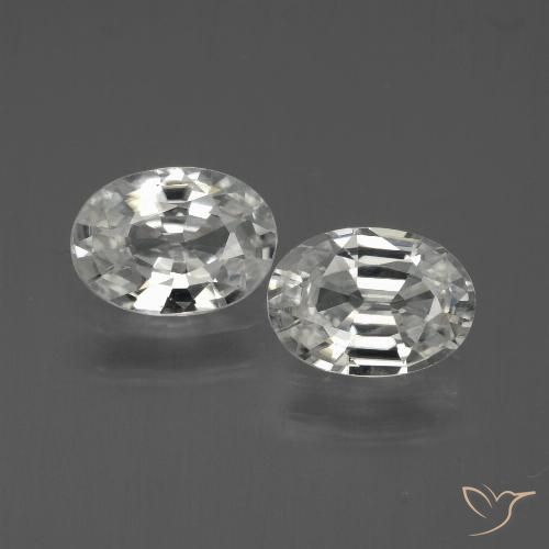 2.14ctw Naturel Blanc Zircon, ovale, VVS