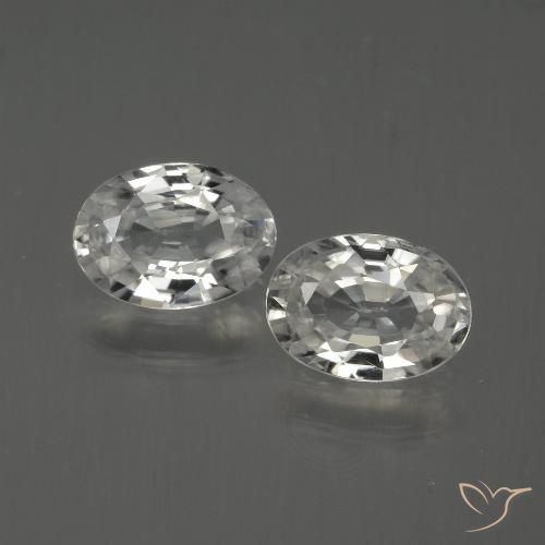 2.10ctw Naturel Blanc Zircon, ovale, VVS