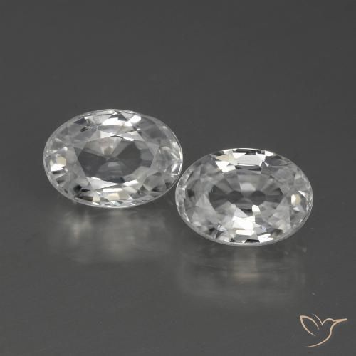 2.59ctw Naturel Blanc Zircon, ovale, VVS-VS