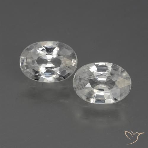 2.31ctw Naturel Blanc Zircon, ovale, VVS-VS