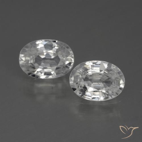2.30ctw Naturel Blanc Zircon, ovale, VS