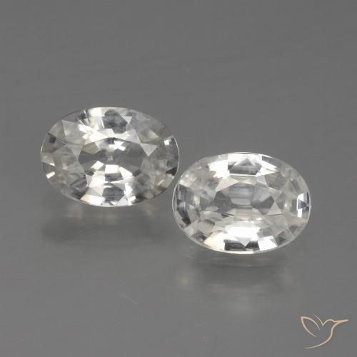 2.15ctw Naturel Blanc Zircon, ovale, VS, Photo A