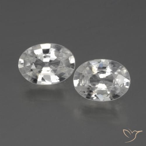 2.18ctw Naturel Blanc Zircon, ovale, VVS-VS