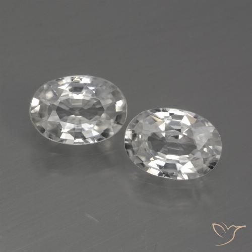 2.39ctw Naturel Blanc Zircon, ovale, VVS-VS, Photo A