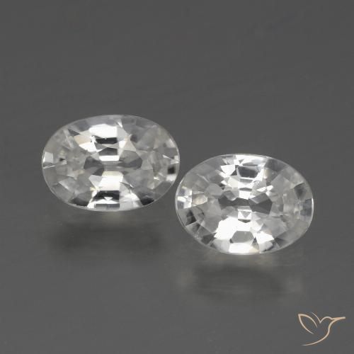 2.15ctw Naturel Blanc Zircon, ovale, VVS