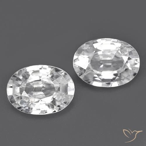 2.30ctw Naturel Blanc Zircon, ovale, VVS-VS
