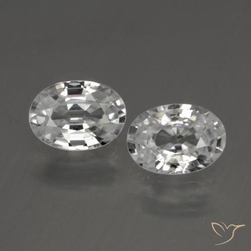 2.46ctw Naturel Blanc Zircon, ovale, VVS