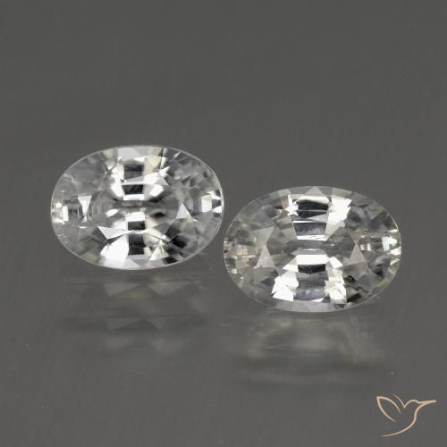 2.50ctw Naturel Blanc Zircon, ovale, VS
