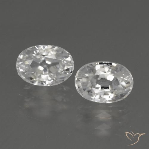 3.02ctw Naturel Blanc Zircon, ovale, VVS