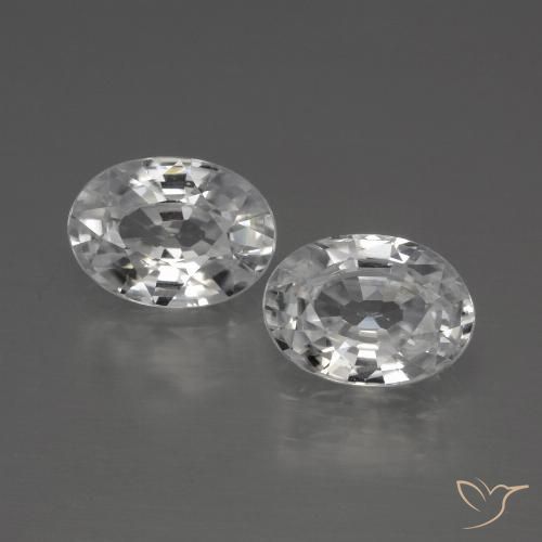 2.49ctw Naturel Blanc Zircon, ovale, VVS