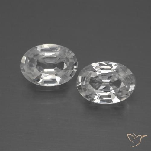 2.06ctw Naturel Blanc Zircon, ovale, VVS-VS