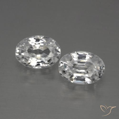 2.42ctw Naturel Blanc Zircon, ovale, VVS