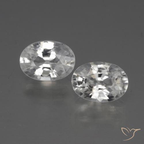 2.32ctw Naturel Blanc Zircon, ovale, VVS