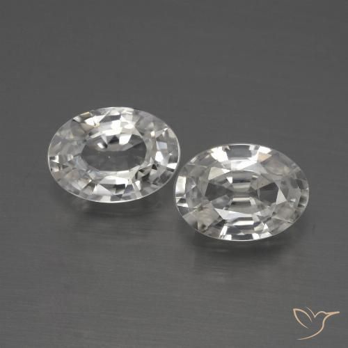 2.12ctw Naturel Blanc Zircon, ovale, VVS