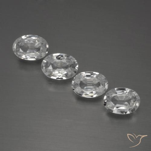 3.99ctw Naturel Blanc clair Zircon, ovale, VVS-VS